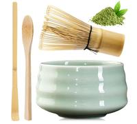 Ensemble à Thé Matcha Avec Fouet, Bol en Céramique, 2 Cuillères à Café - Accessoires Japonais pour la Cérémonie du Thé - Kit Parfait pour la Préparation