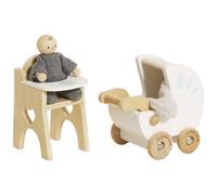 Ensemble accessoires de nurserie pour maison de poupée en bois FSC