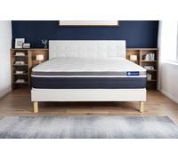 Ensemble ACTIFLEX CONFORT 200x200cm sommier kit blanc - 26cm - Ressorts ensachs et mmoire de forme - Enveloppant - Sommier kit Blanc