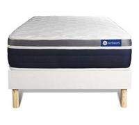 Ensemble Actiflex Confort Matelas Ressorts Ensaches+Memoire De Forme 120x190cm Maxi Epaisseur + Sommier Kit Blanc