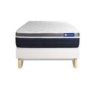 Ensemble ACTIFLEX CONFORT Matelas Ressorts ensaches+memoire de forme 120x200cm Maxi epaisseur + sommier KIT blanc