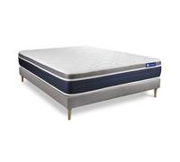 Ensemble ACTIFLEX CONFORT Matelas Ressorts ensachés+mémoire de forme 140x190cm Maxi épaisseur + sommier KIT gris G