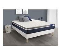 Ensemble Actiflex Confort Matelas Ressorts Ensaches+Memoire De Forme 160x200cm Maxi Epaisseur + Sommier Kit Blanc