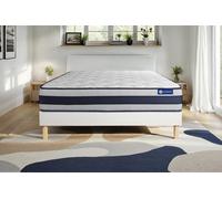 Ensemble ACTIFLEX ERGO 120x200cm sommier kit blanc - 24cm - Ressorts ensachs et mmoire de forme - Ferme - Sommier kit Blanc