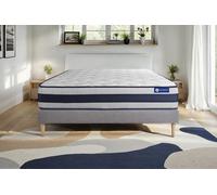 Ensemble ACTIFLEX ERGO 160x200cm sommier kit gris - 24cm - Ressorts ensachs et mmoire de forme - Ferme - Sommier kit Gris