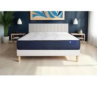 Ensemble Actiflex life 160x210cm + sommier KIT blanc - 22cm - Ressorts ensachs et mmoire de forme - Ferme - Sommier kit Blanc