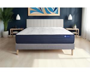Ensemble Actiflex life 180x190cm + sommier KIT Gris - 22cm - Ressorts ensachs et mmoire de forme - Ferme - Sommier kit Gris