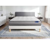 Ensemble matelas ACTIFLEX NIGHT 160x200cm RESSORTS ENSACHES 3zones de confort + sommier KIT blanc