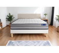 Ensemble Actiflex pur 130x200cm + sommier KIT blanc - 20cm - Ressorts ensachs - Tonique - Sommier kit Blanc