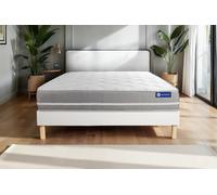 Ensemble Actiflex touch 135x190cm + sommier KIT blanc - 20cm - Ressorts ensachs - Moelleux - Sommier kit Blanc