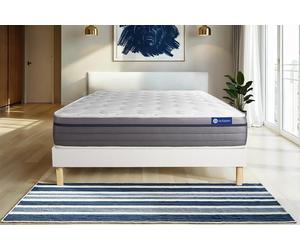 Ensemble Actiflex zen 135x200cm + sommier KIT blanc - 26cm - Ressorts ensachs et mmoire de forme - Moelleux - Sommier kit Blanc