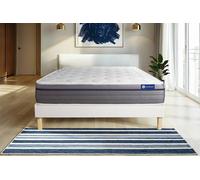 Ensemble Actiflex zen 160x190cm + sommier KIT blanc - 26cm - Ressorts ensachs et mmoire de forme - Moelleux - Sommier kit Blanc