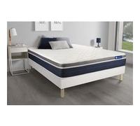 Ensemble ACTILATEX CONFORT Matelas Latex+mémoire de forme 140x200 cm Maxi épaisseur 7zones de confort + sommier KIT blanc