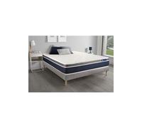 Ensemble ACTILATEX CONFORT Matelas Latex+memoire de forme 180x200 cm Maxi epaisseur 7zones de confort + sommier KIT gris