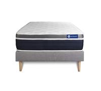 Ensemble ACTILATEX CONFORT Matelas Latex+mémoire de forme 80x190 cm Maxi épaisseur 7zones de confort + sommier KIT gris G