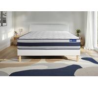 Ensemble ACTILATEX ERGO 140x190cm sommier kit blanc - 24cm - Latex et mmoire de forme - Tonique - Sommier kit Blanc