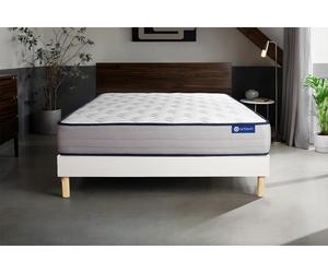 Ensemble Actilatex form 150x190cm + sommier KIT blanc - 22cm - Latex et mmoire de forme - Tonique - Sommier kit Blanc
