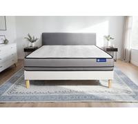 Ensemble ACTILATEX NIGHT 120x200cm sommier kit blanc - 20cm - Latex et mmoire de forme - Tonique - Sommier kit Blanc