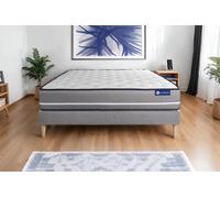 Ensemble Actilatex pur 140x210cm + sommier KIT Gris - 20cm - Latex et mmoire de forme - Tonique - Sommier kit Gris