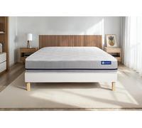 Ensemble ACTILATEX SOFT 120x190cm sommier kit blanc - 20cm - Latex et mmoire de forme - Enveloppant - Sommier kit Blanc