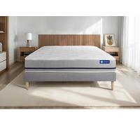 Ensemble ACTILATEX SOFT 160x200cm sommier kit gris - 20cm - Latex et mmoire de forme - Enveloppant - Sommier kit Gris