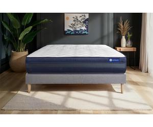 Ensemble Actilatex tech 120x210cm + sommier KIT Gris - 24cm - Latex et mmoire de forme - Tonique - Sommier kit Gris