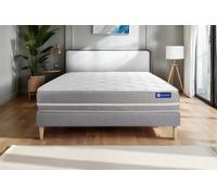 Ensemble Actilatex touch 160x210cm + sommier KIT Gris - 20cm - Latex et mmoire de forme - Moelleux - Sommier kit Gris