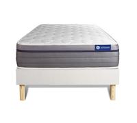 Ensemble ACTILATEX ZEN 90x190cm sommier kit blanc - 26cm - Latex et mmoire de forme - Equilibr - Sommier kit Blanc