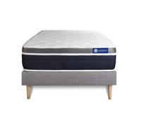 Ensemble ACTIMEMO CONFORT Matelas mémoire de forme 120x200 cm Maxi épaisseur 7zones de confort + sommier KIT gris G