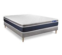 Ensemble Actimemo Confort Matelas Memoire De Forme 140x190 Cm Maxi Epaisseur 7zones De Confort + Sommier Kit Gris