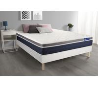 Ensemble Actimemo Confort Matelas Memoire De Forme 140x200 Cm Maxi Epaisseur 7zones De Confort + Sommier Kit Blanc