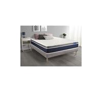 Ensemble ACTIMEMO CONFORT Matelas memoire de forme 140x200 cm Maxi epaisseur 7zones de confort + sommier KIT gris