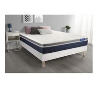 Ensemble ACTIMEMO CONFORT Matelas mémoire de forme 160x200 cm Maxi épaisseur 7zones de confort + sommier KIT blanc