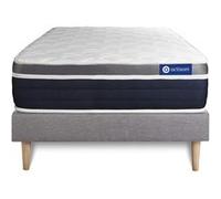 Ensemble ACTIMEMO CONFORT Matelas mémoire de forme 90x190 cm Maxi épaisseur 7zones de confort + sommier KIT gris