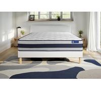 Ensemble matelas Memoire de forme ACTIMEMO ERGO 180x200 cm Maxi epaisseur 5zones de confort + sommier KIT blanc
