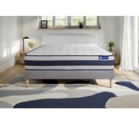 Ensemble matelas Memoire de forme ACTIMEMO ERGO 180x200 cm Maxi epaisseur 5zones de confort + sommier KIT gris
