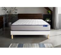 Ensemble Actimemo form 120x195cm + sommier KIT blanc - 22cm - Mmoire de forme - Tonique - Sommier kit Blanc