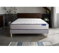 Ensemble Actimemo form 130x220cm + sommier KIT Gris - 22cm - Mmoire de forme - Tonique - Sommier kit Gris