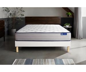 Ensemble Actimemo form 150x195cm + sommier KIT blanc - 22cm - Mmoire de forme - Tonique - Sommier kit Blanc