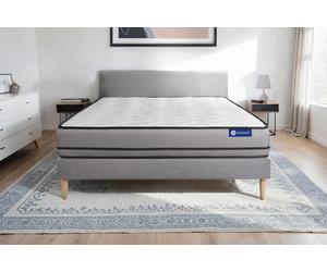 Ensemble ACTIMEMO NIGHT 200x200cm sommier kit gris - 20cm - Mmoire de forme - Ferme - Sommier kit Gris