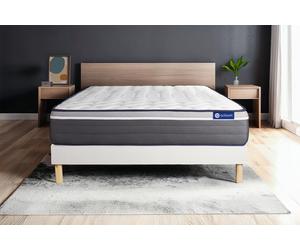Ensemble ACTIMEMO PLUS 120x190cm sommier kit blanc - 26cm - Mmoire de forme - Tonique - Sommier kit Blanc
