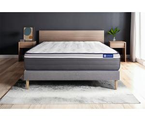 Ensemble Actimemo plus 130x200cm + sommier KIT Gris - 26cm - Mmoire de forme - Tonique - Sommier kit Gris