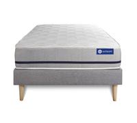 Actisom Ensemble matelas et sommier ACTIMEMO SOFT 80x190 3 zones de confort gris