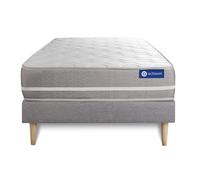 Ensemble matelas Memoire de forme ACTIMEMO TOUCH 90x200 3zones de confort + sommier KIT gris
