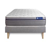 Ensemble ACTIMEMO ZEN 80x200cm sommier kit gris - 26cm - Mmoire de forme - Moelleux - Sommier kit Gris