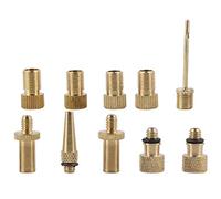 Ensemble adaptateur de soupape de vélo 10pcs - Convertisseur de soupape américain français avec anneau en caoutchouc, kit de buse en laiton pour pompe et balles