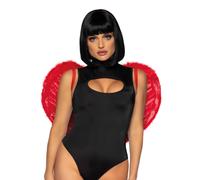 Leg Avenue- Marabou Feather Devil Wings Costume Accessories, Women, 2776 00322, Rouge, Taille Unique
