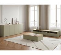 Ensemble ANYRA avec buffet 200 cm + meuble TV 200 cm + table basse avec tiroirs vert BOBOCHIC Vert