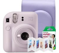 Ensemble appareil photo instantané Fujifilm Instax mini 12, violet lilas avec couvercle, cadre Akyta 6 positions et film 1x10