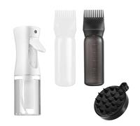 Ensemble applicateur d'huile capillaire avec flacon pulvérisateur, 2 flacons de teinture pour racines du cuir chevelu et brosse de massage, matériau PP réutilisable pour le traitement et le coiffage